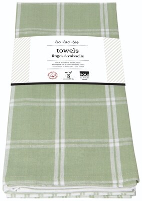 Now Designs Tic Tac Toe Dishtowels (Set of 3) | Sage