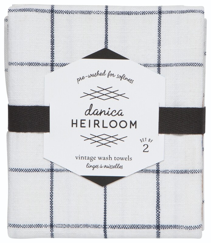 Danica Heirloom Vintage Wash Towels (Set of 2) | Midnight