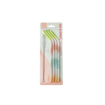 Krumb&#39;s Kitchen | Sip &amp; Swirl Silicone Drinking Straws (Set of 4)
