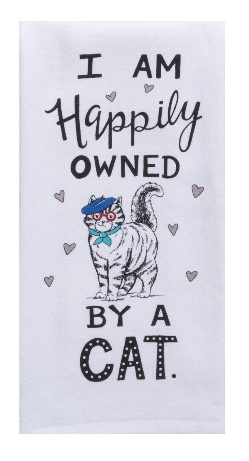 Kay Dee Designs Duel Purpose Terry Towel | Pet Lovers - Happily Owned By Cat