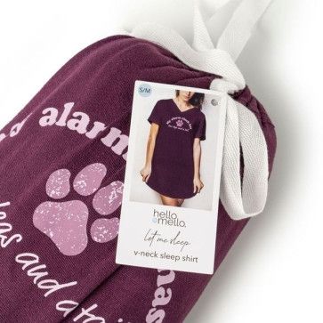 Hello Mello Let Me Sleep V-Neck Sleep Shirt | My Alarm Clock Has 4 Legs And A Tail