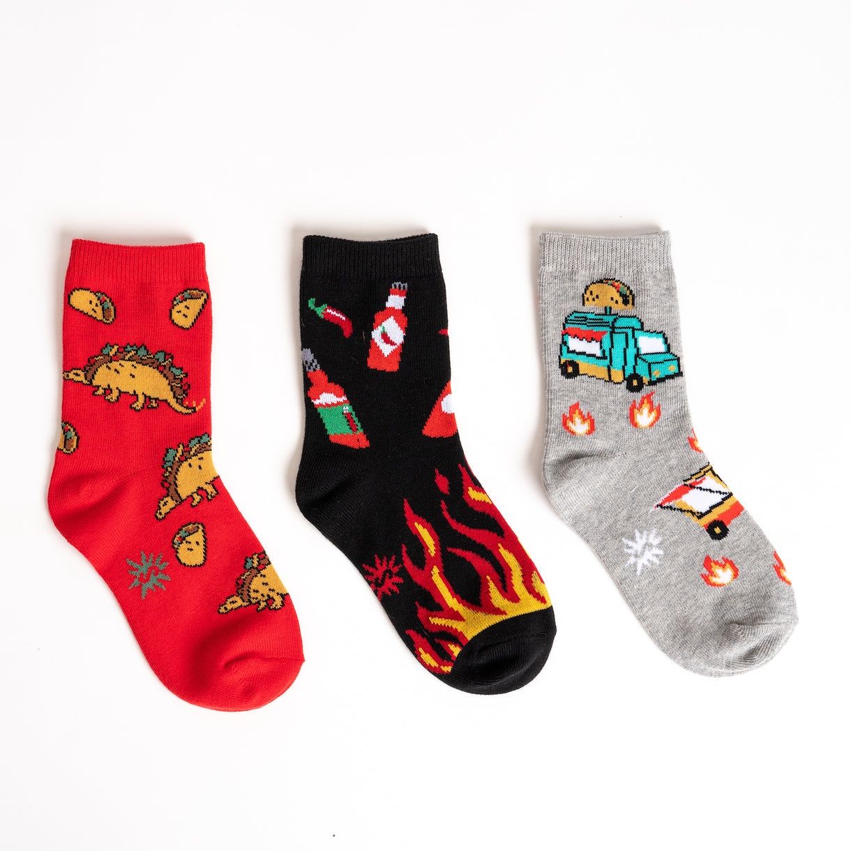 Sock It To Me - Junior Crew Socks (Set of 3) | Tacosaurus