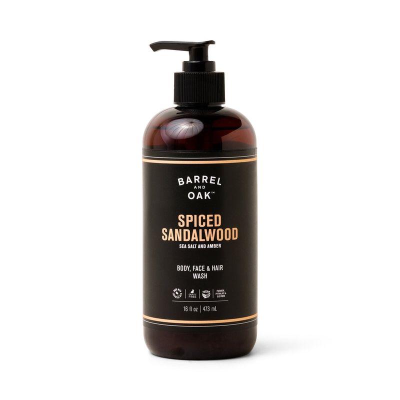 Barrel &amp; Oak | Hair, Face &amp; Body All-In-One Wash 16 fl oz - Spiced Sandalwood