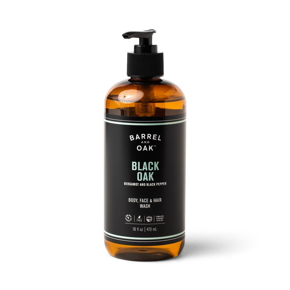 Barrel &amp; Oak | Hair, Face &amp; Body All-In-One Wash 16 fl oz - Black Oak