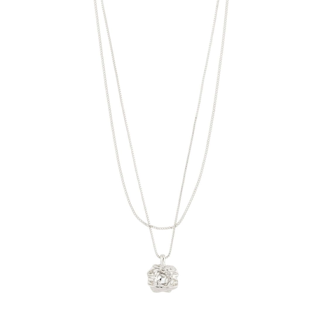 Pilgrim Silver Feel Recycled Crystal 2-in-1 Necklace