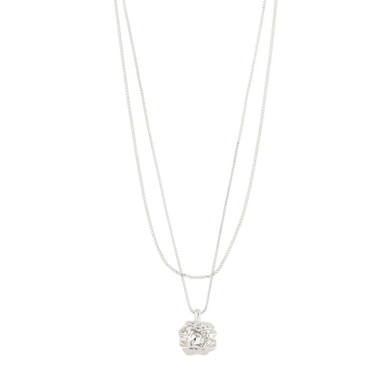 Pilgrim Silver Feel Recycled Crystal 2-in-1 Necklace