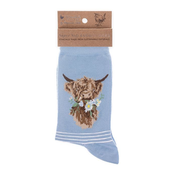 Wrendale Designs | &#39;Daisy Coo&#39; highland cow socks