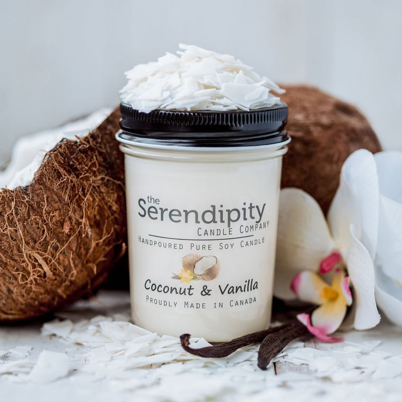 Serendipity 8 oz Soy Candle Jar | Coconut &amp; Vanilla