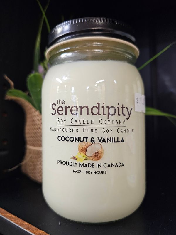 Serendipity 16 oz Soy Candle Jar | Coconut &amp; Vanilla