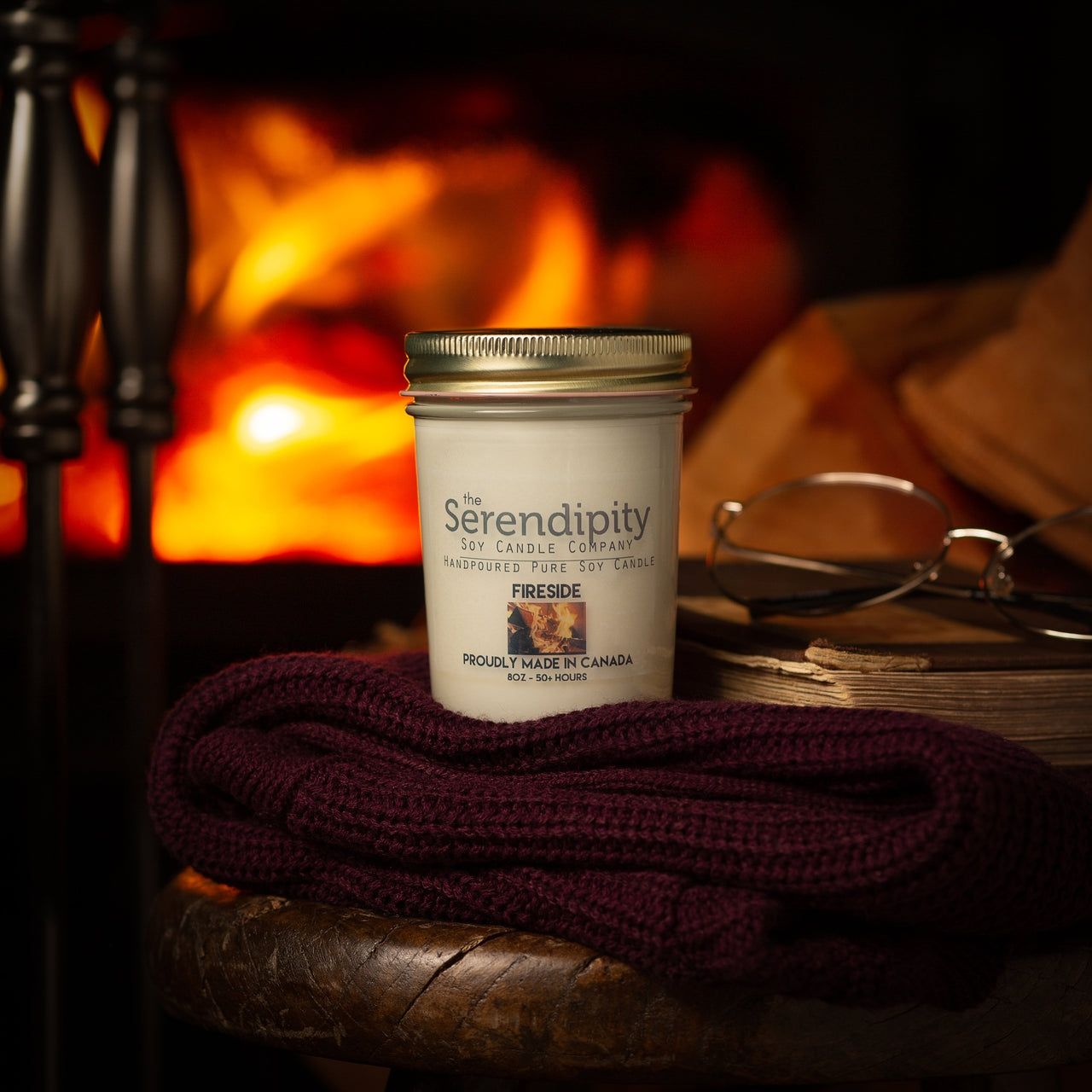 Serendipity 8 oz Soy Candle Jar | Fireside