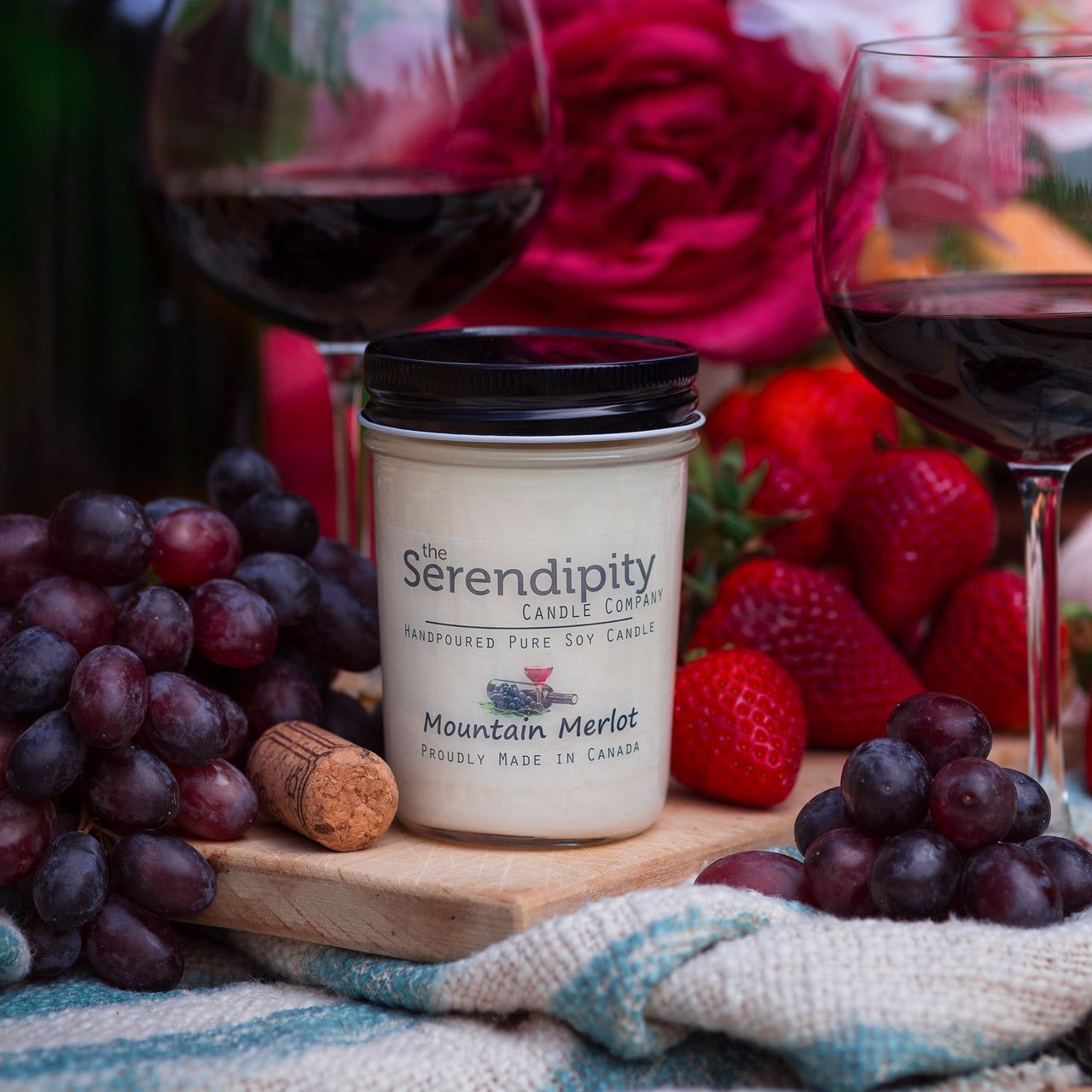 Serendipity 8 oz Soy Candle Jar | Mountain Merlot