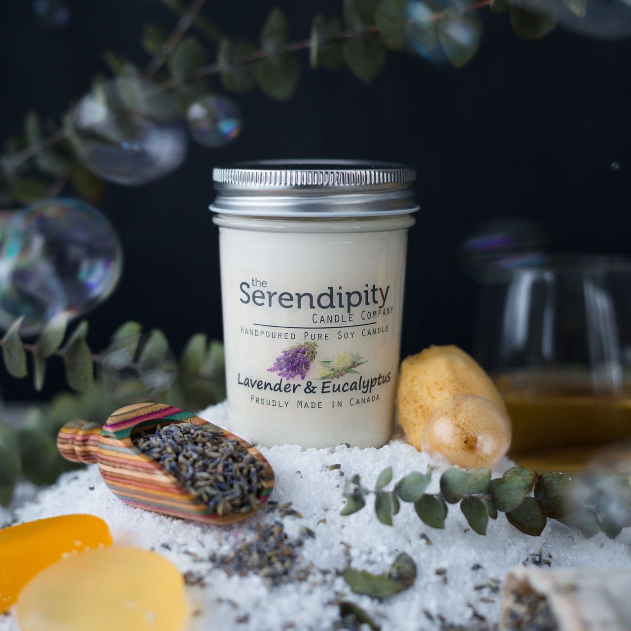 Serendipity 8 oz Soy Candle Jar | Lavender &amp; Eucalyptus
