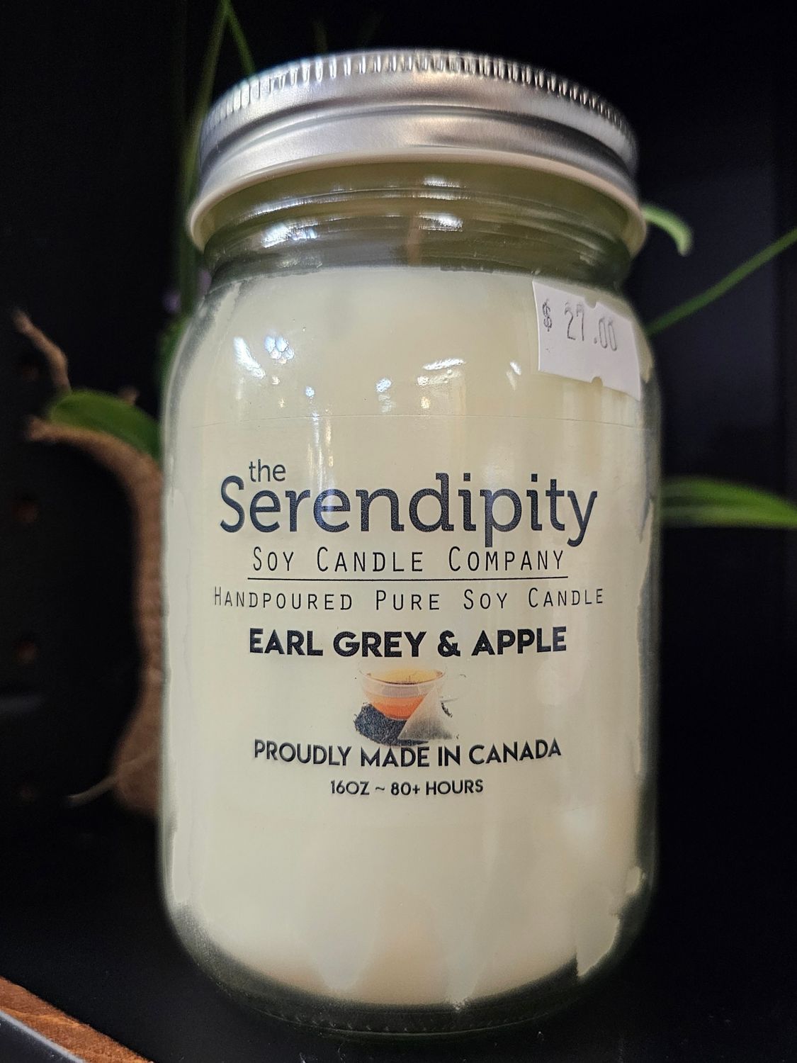 Serendipity 16 oz Soy Candle Jar | Earl Grey &amp; Apple