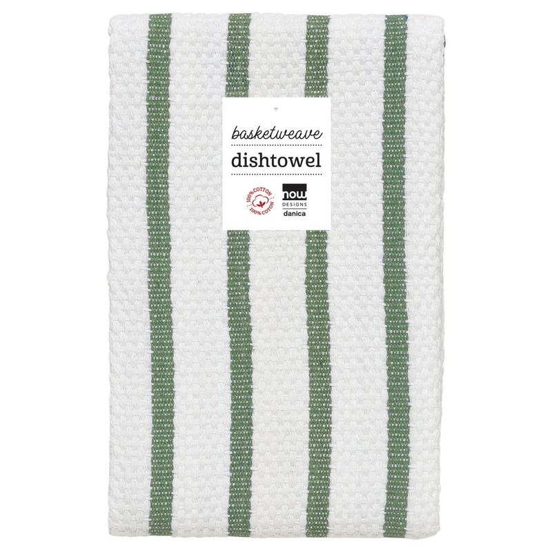 Now Designs Basketweave Dishtowel - Elm Green