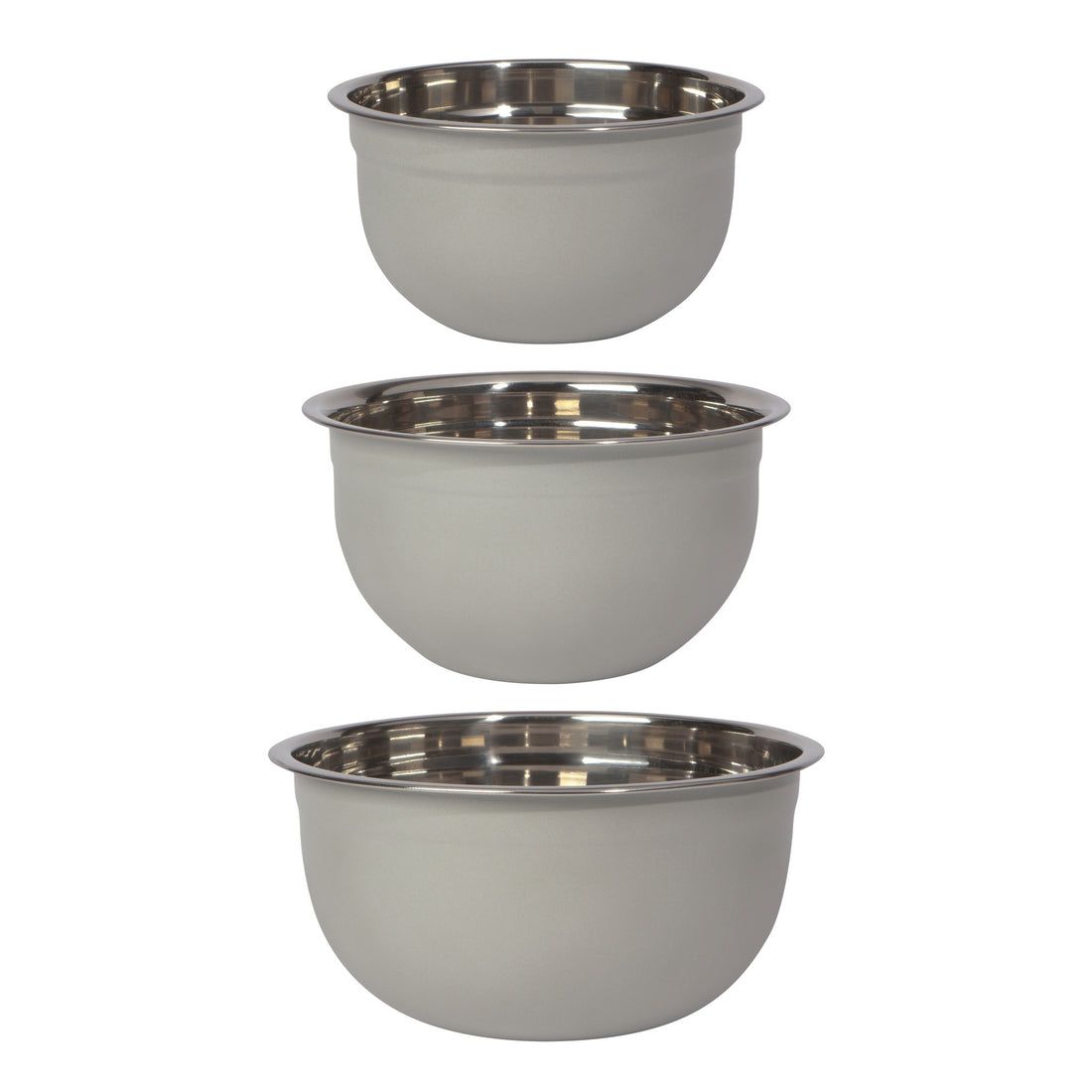 Now Designs Mixing Bowls (Set of 3) | Matte Steel Fog Grey