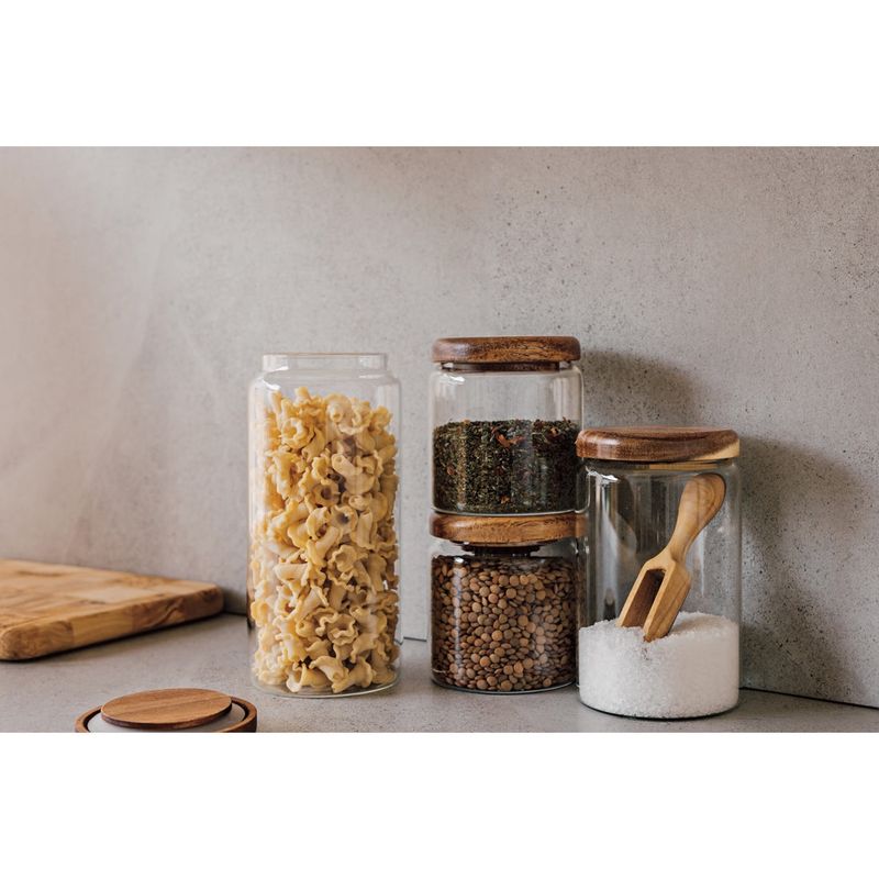 Danica Heirloom Glass Jar with Acacia Lid | Small 20oz