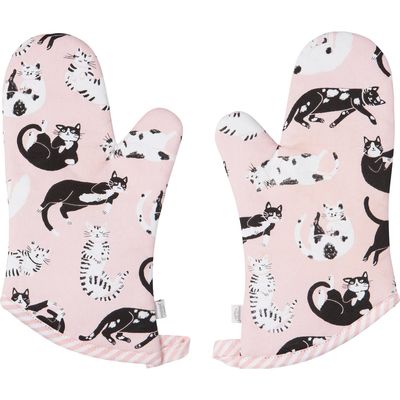Now Designs Oven Mitts (Set of 2) | Cat - Meow &amp; Furever