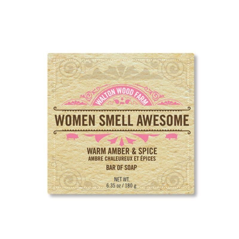 Walton Wood Farm | Women&#39;s Smell Awesome 6.35 oz Bar Soap (Warm Amber &amp; Spice)