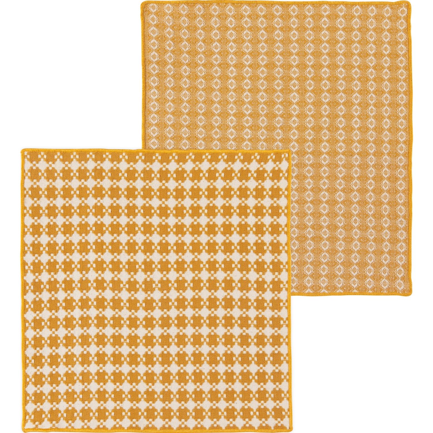 Danica Heirloom Facet Woven Dishcloths Set of 2 - Ochre