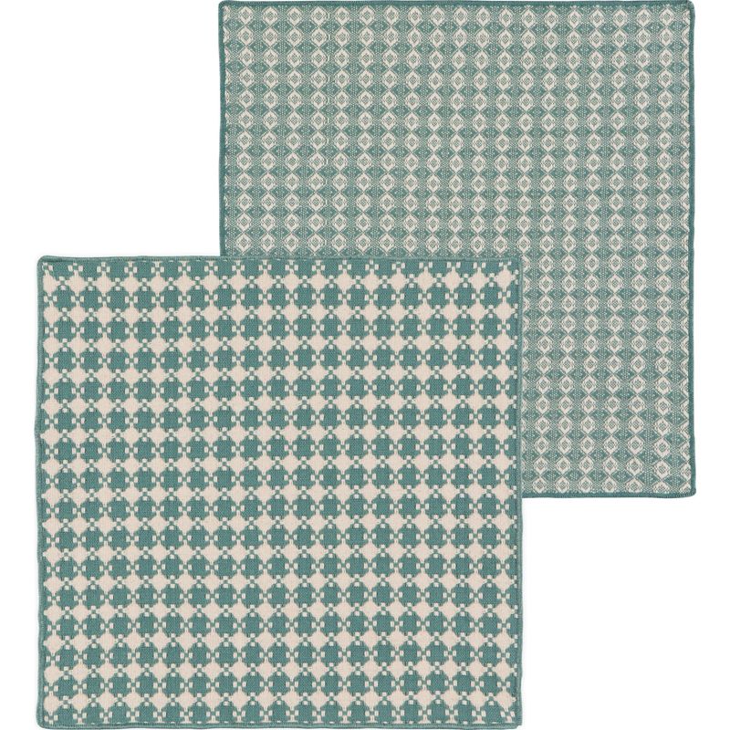 Danica Heirloom Facet Woven Dishcloths Set of 2 - Lagoon