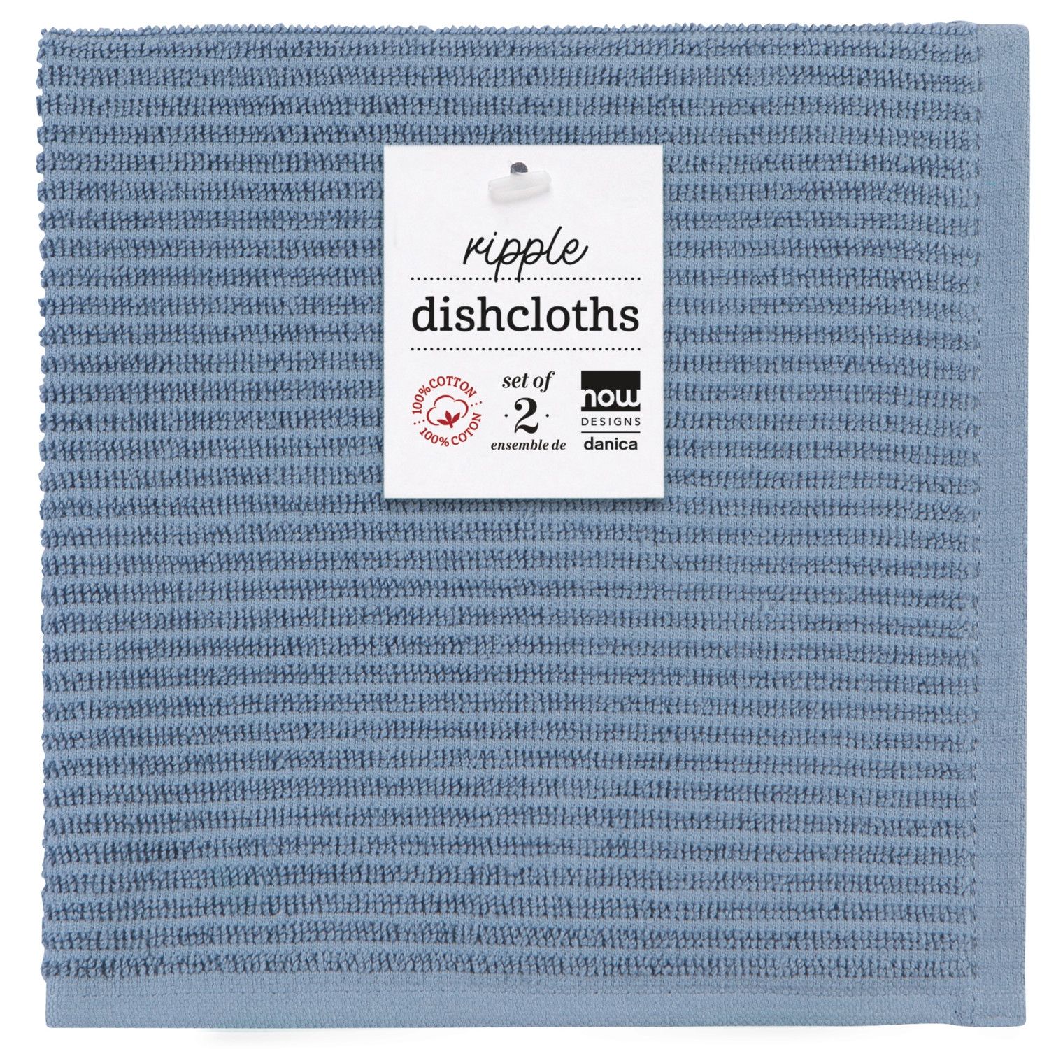 Now Designs Ripple Dishcloths (Set of 2) | Slate Blue