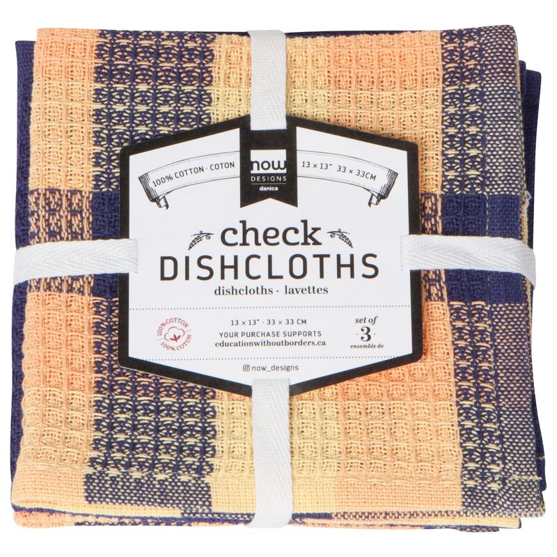 Now Designs Check-It Dishcloths (Set of 3) - Dusk
