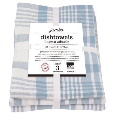 Now Designs Jumbo Dishtowel Set of 3 - Slate Blue