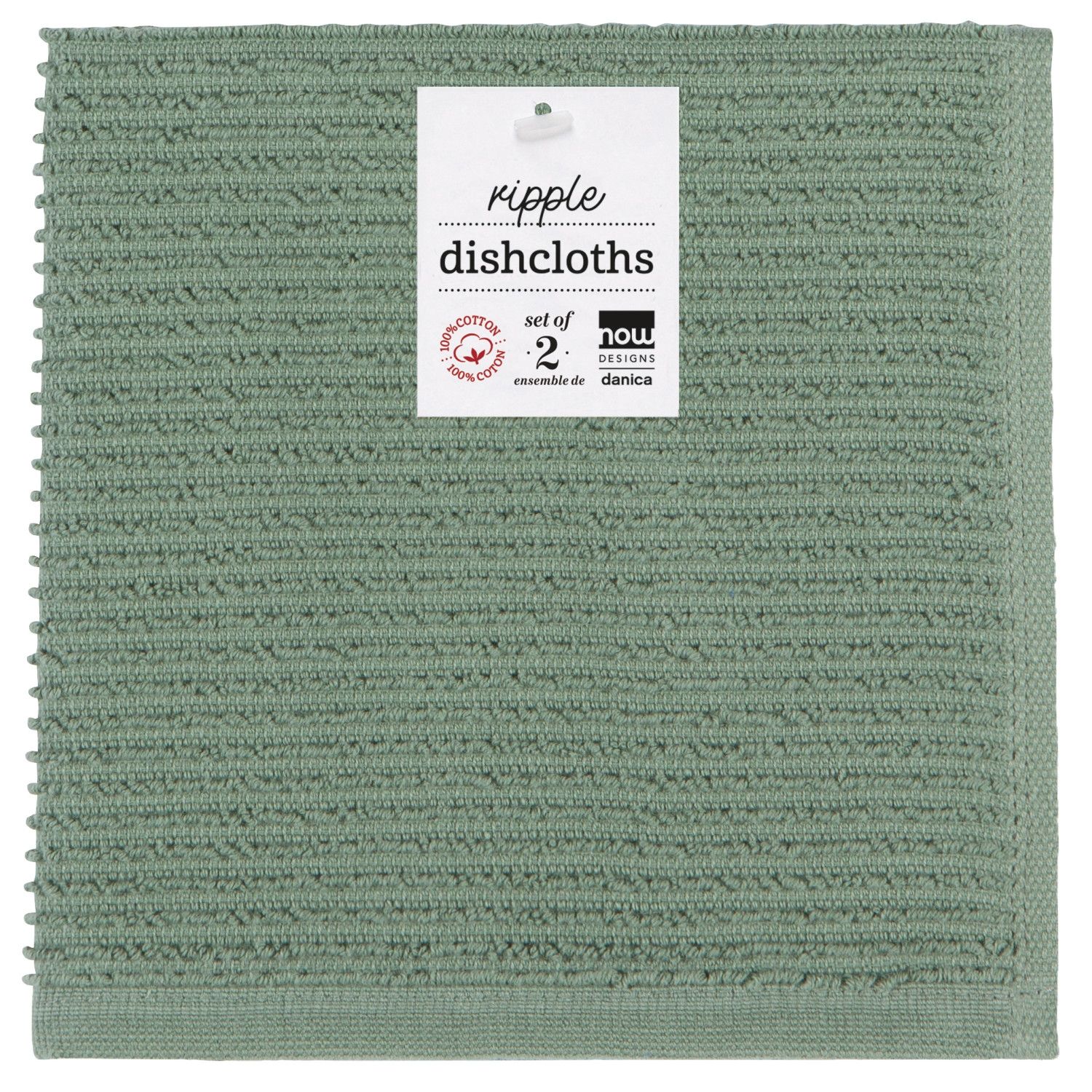 Now Designs Ripple Dishcloths (Set of 2) | Elm Green