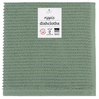 Now Designs Ripple Dishcloths (Set of 2) | Elm Green