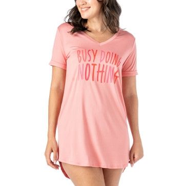 Hello Mello Let Me Sleep V-Neck Sleep Shirt | Busy Doing Nothing
