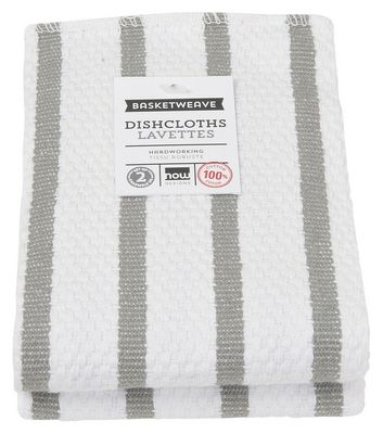 Now Designs Basketweave Dishcloths Set of 2 - London Gray