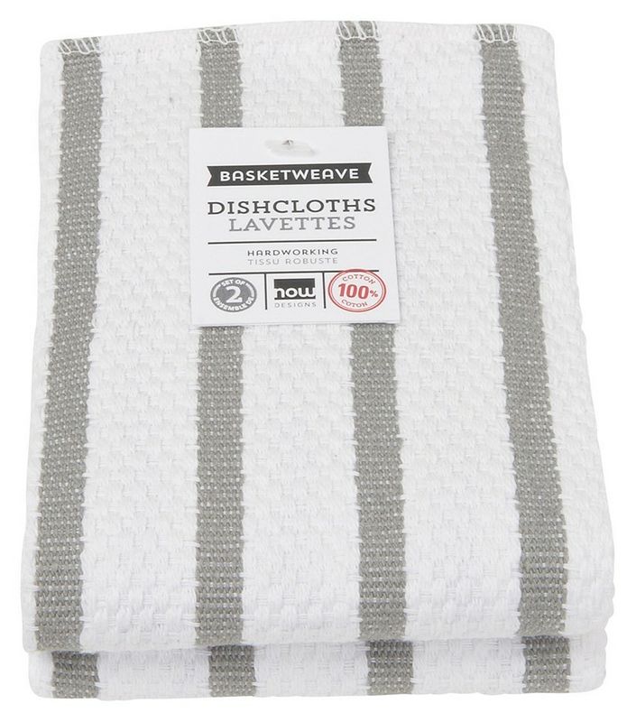 Now Designs Basketweave Dishcloths Set of 2 - London Gray