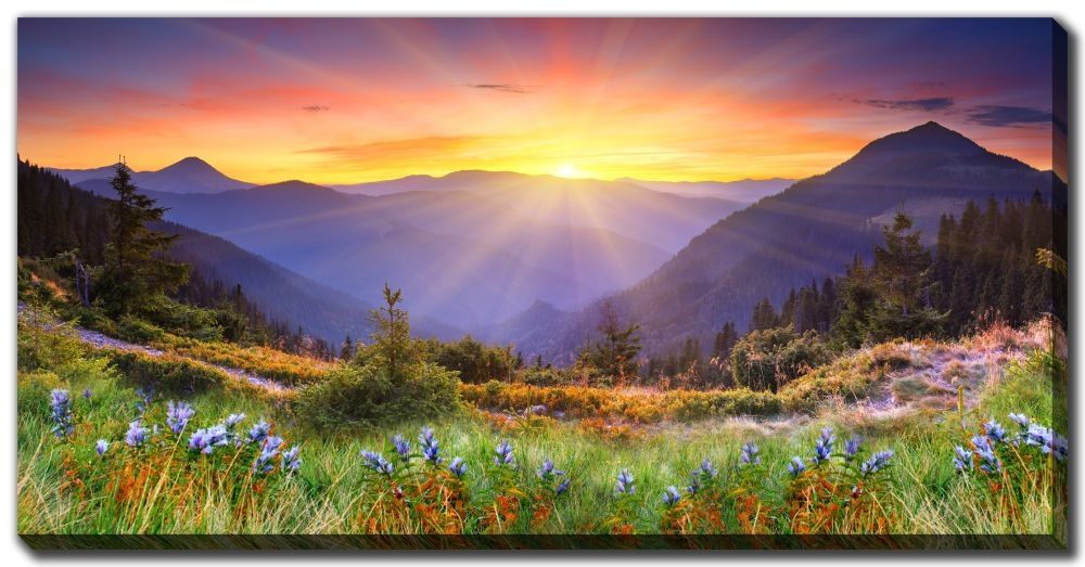 Canvas - Majestic Sunset In The Mountains
