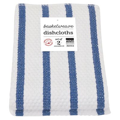 Now Designs Basketweave Dishcloths Set of 2 - Indigo/Royal