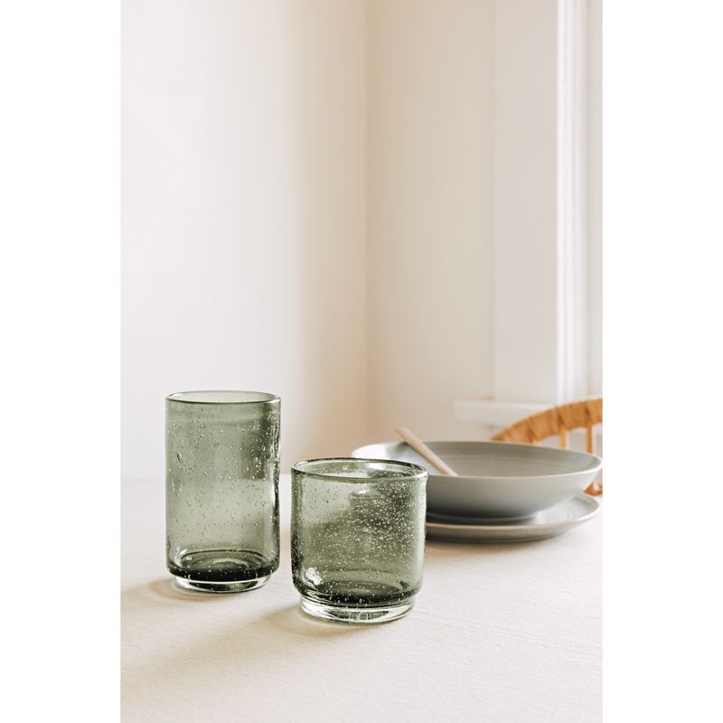 Danica Bubbled Tumbler 17 oz Glass | Agave