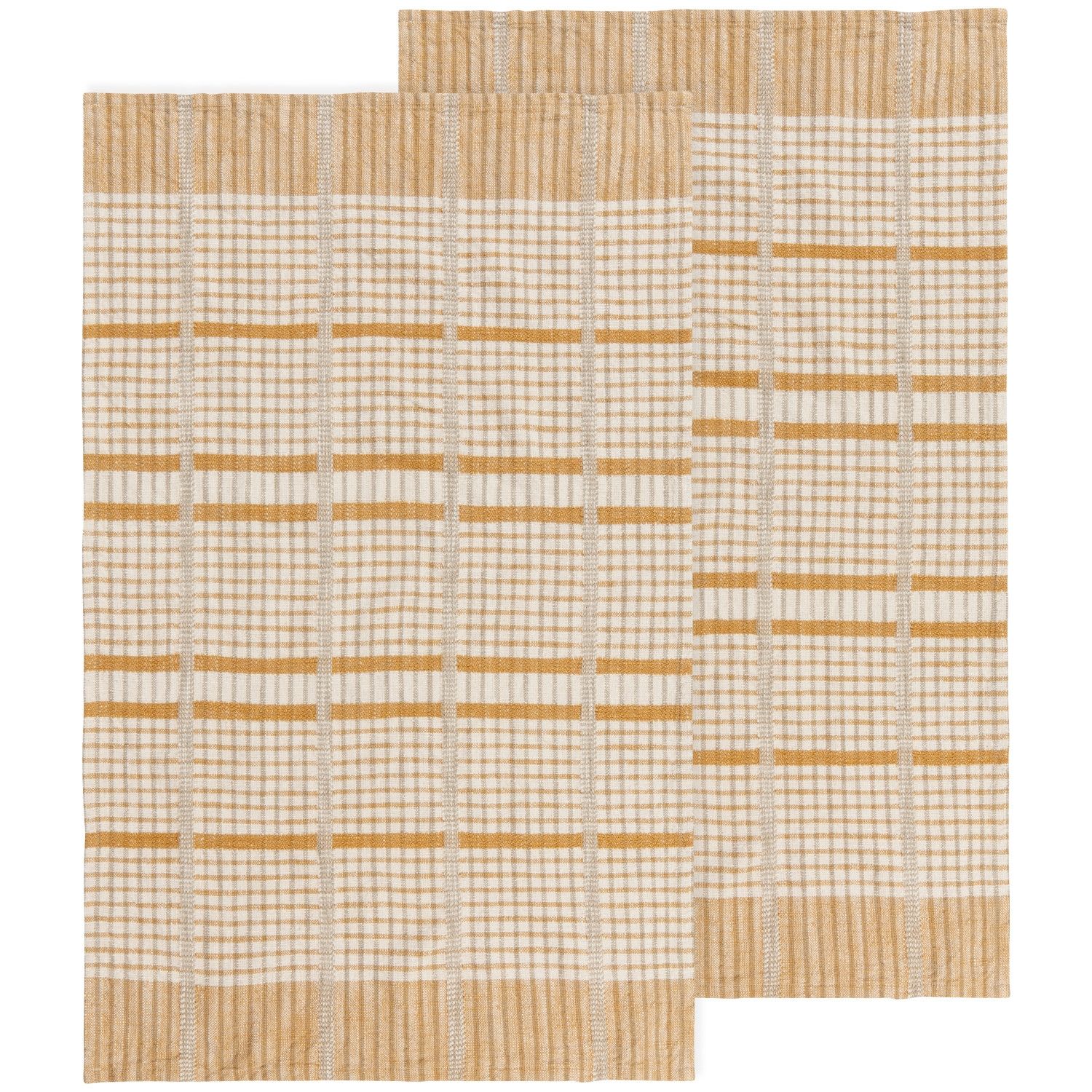 Danica Heirloom Finlay Check Dishtowel (Set of 2) | Saffron