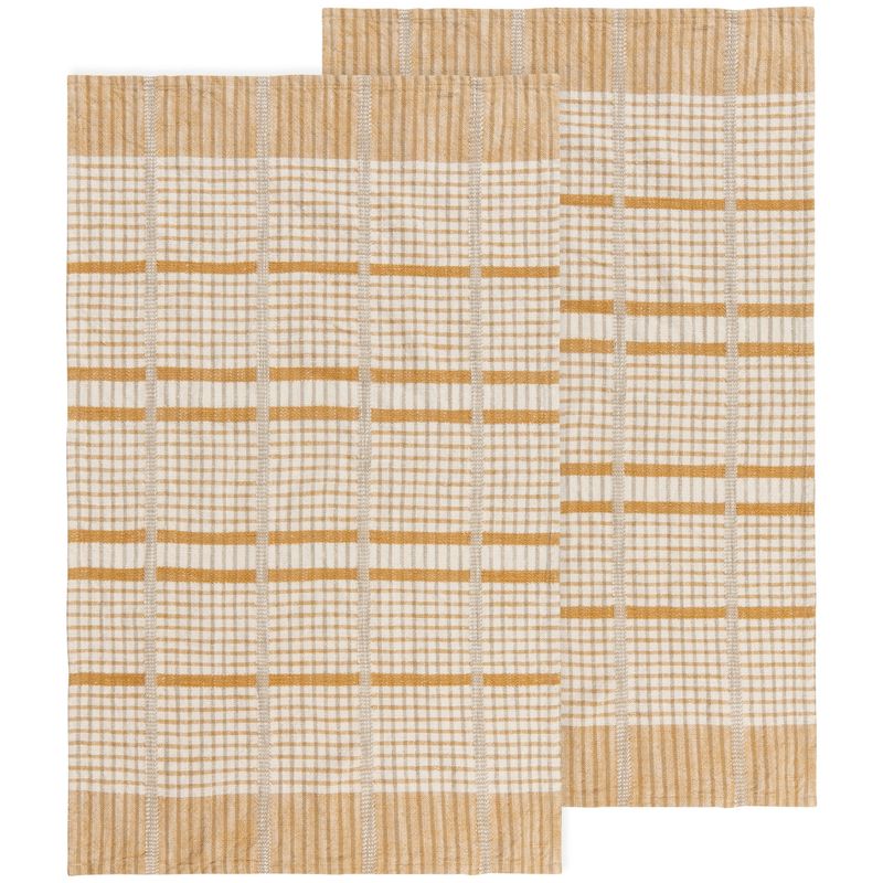 Danica Heirloom Finlay Check Dishtowel (Set of 2) | Saffron