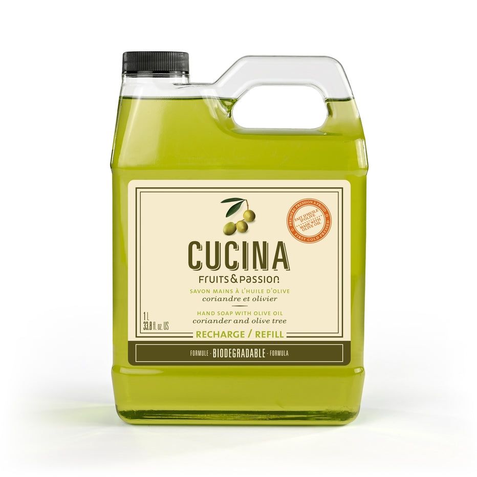 Fruits &amp; Passion 1L Refill Hand Soap with Olive Oil | Coriander and Olive Tree