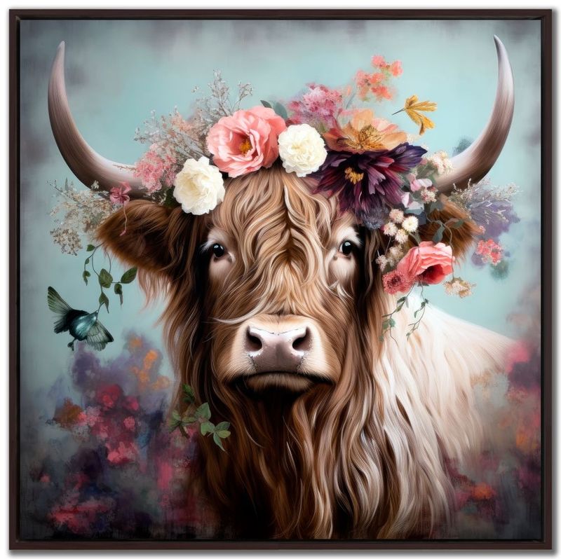 Floating Framed Canvas - Majestic Moo II
