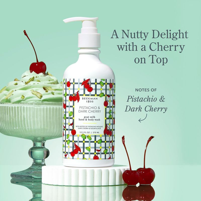 Beekman 1802 Goat Milk Hand &amp; Body Wash 12.5oz | Pistachio Dark Cherry