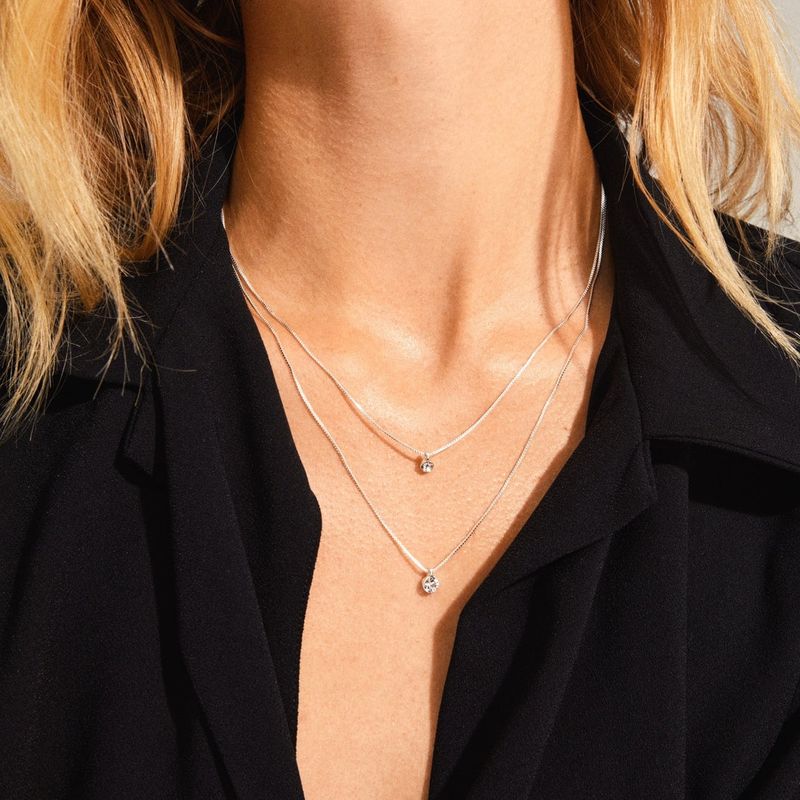 Pilgrim Silver Lucia Double Crystal Necklace