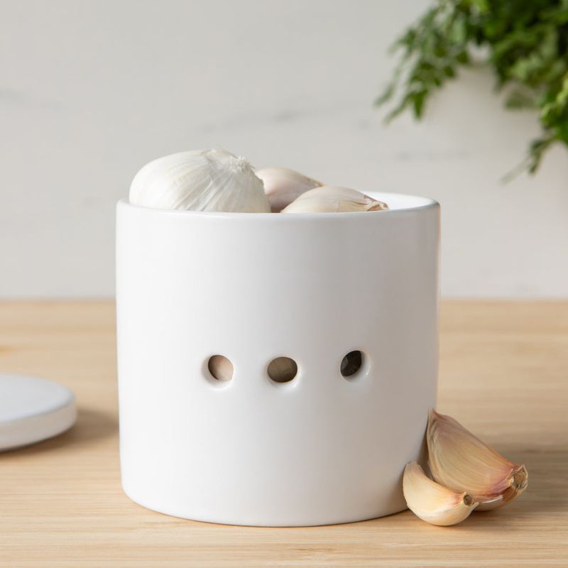 Now Designs Garlic Keeper | Matte White