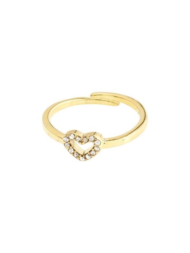 Pilgrim Gold LuLu Heart Stack Ring