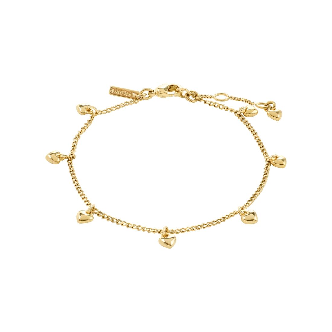 Pilgrim Gold Alaia Heart Pendant Bracelet
