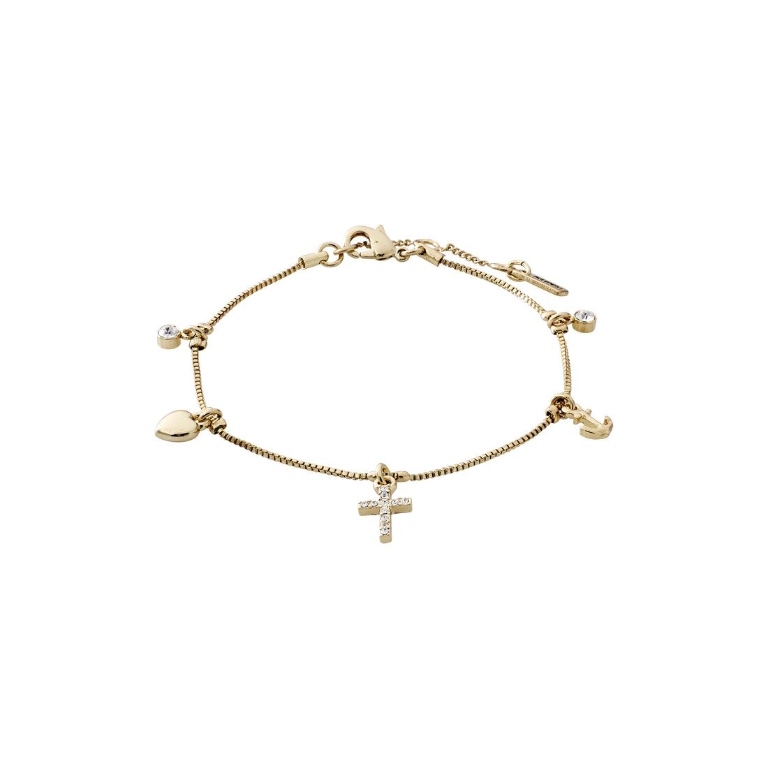 Pilgrim Gold Anet Crystal Charm Bracelet
