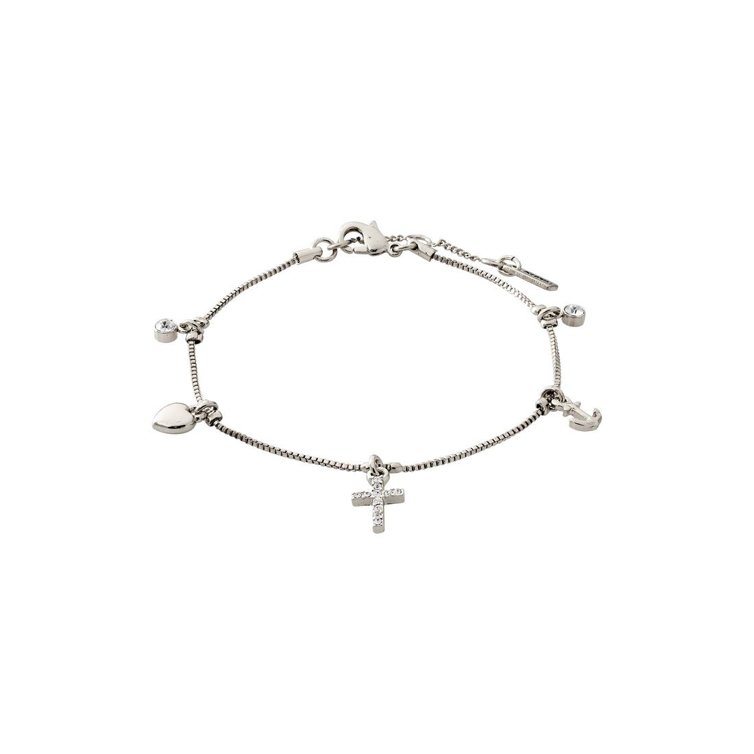 Pilgrim Silver Anet Crystal Charm Bracelet