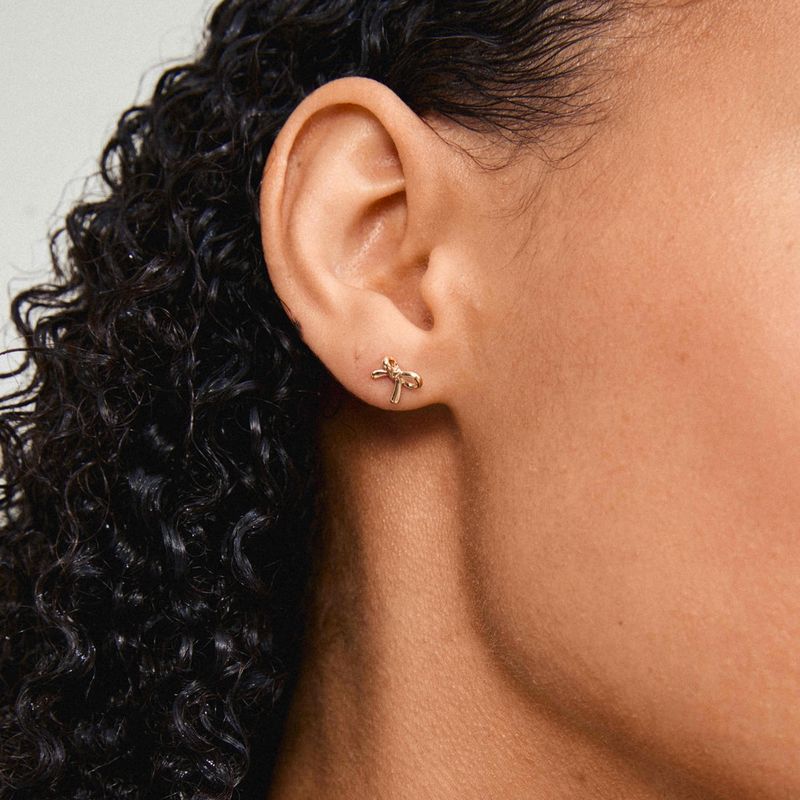 Pilgrim Gold Lysandra Micro Bow Earrings