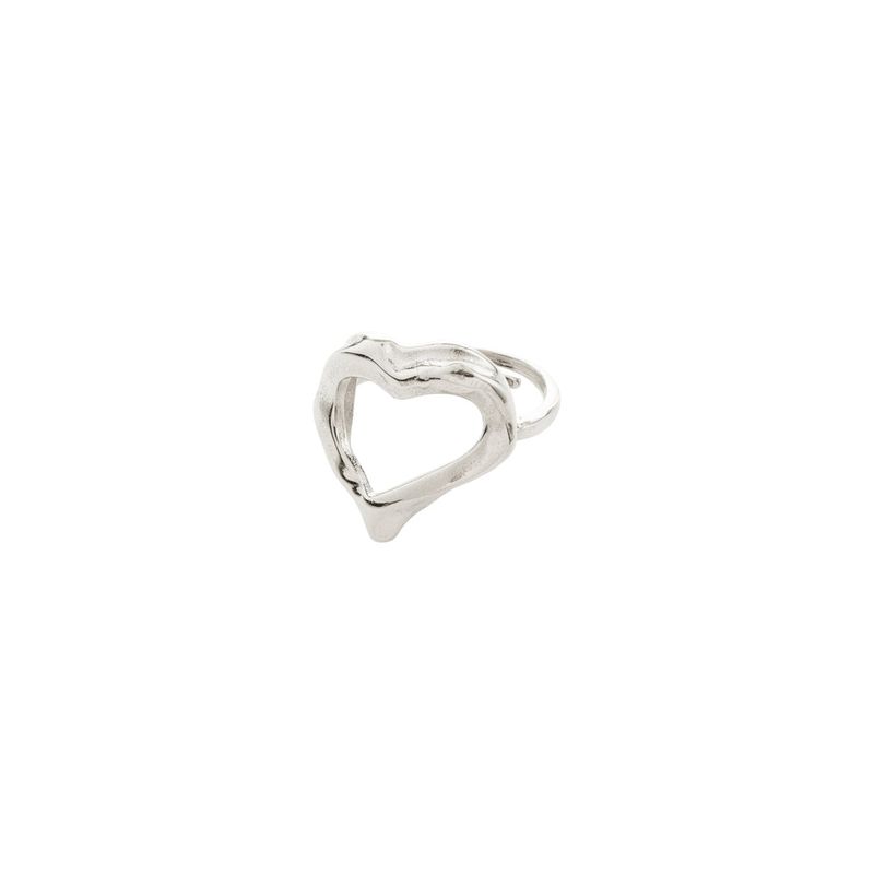 Pilgrim Silver Iris Heart Ring
