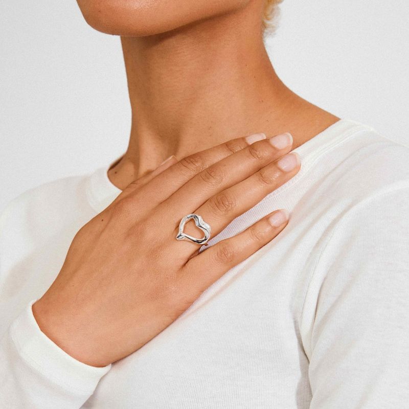 Pilgrim Silver Iris Heart Ring