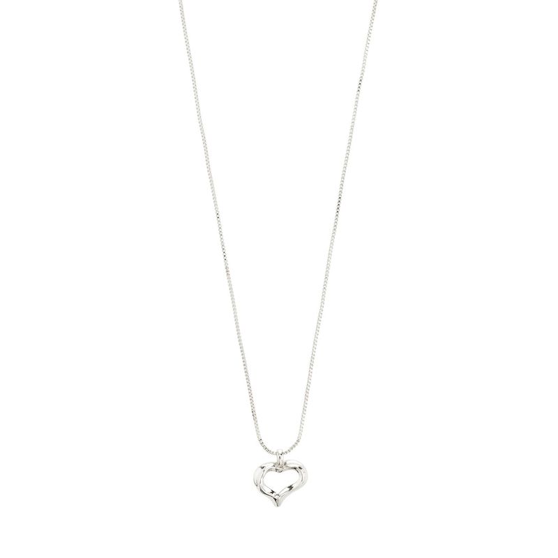 Pilgrim Silver Iris Heart Pendant Necklace